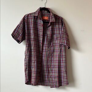 Men's Cafe Blue Plaid Shirt - Size XL